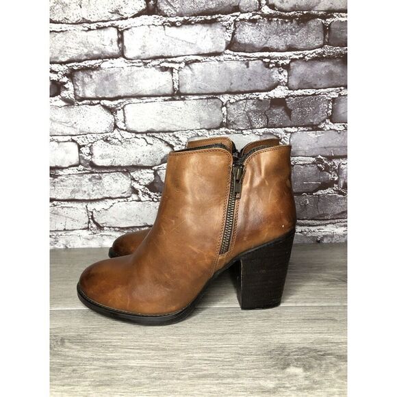 Krbonell Brown Ankle Double Sided Zipper Heeled Booties Boots Women Sz 9M US/40 - Picture 6 of 16